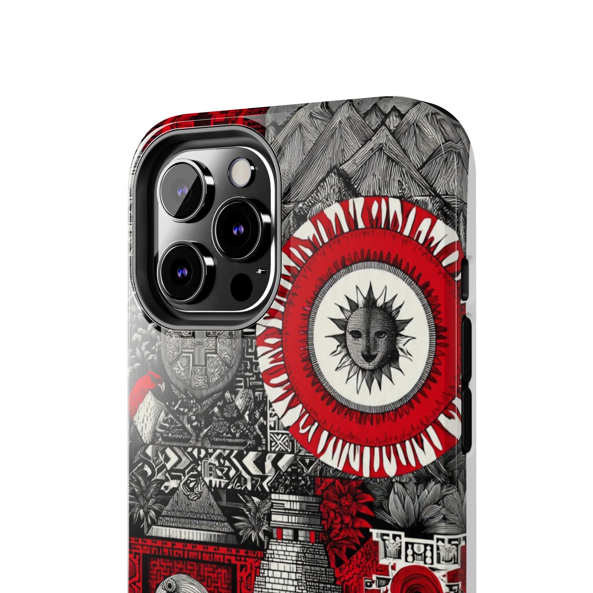 Tough Phone Case — Red Inca Pyramid Collage (Sun & Raven)