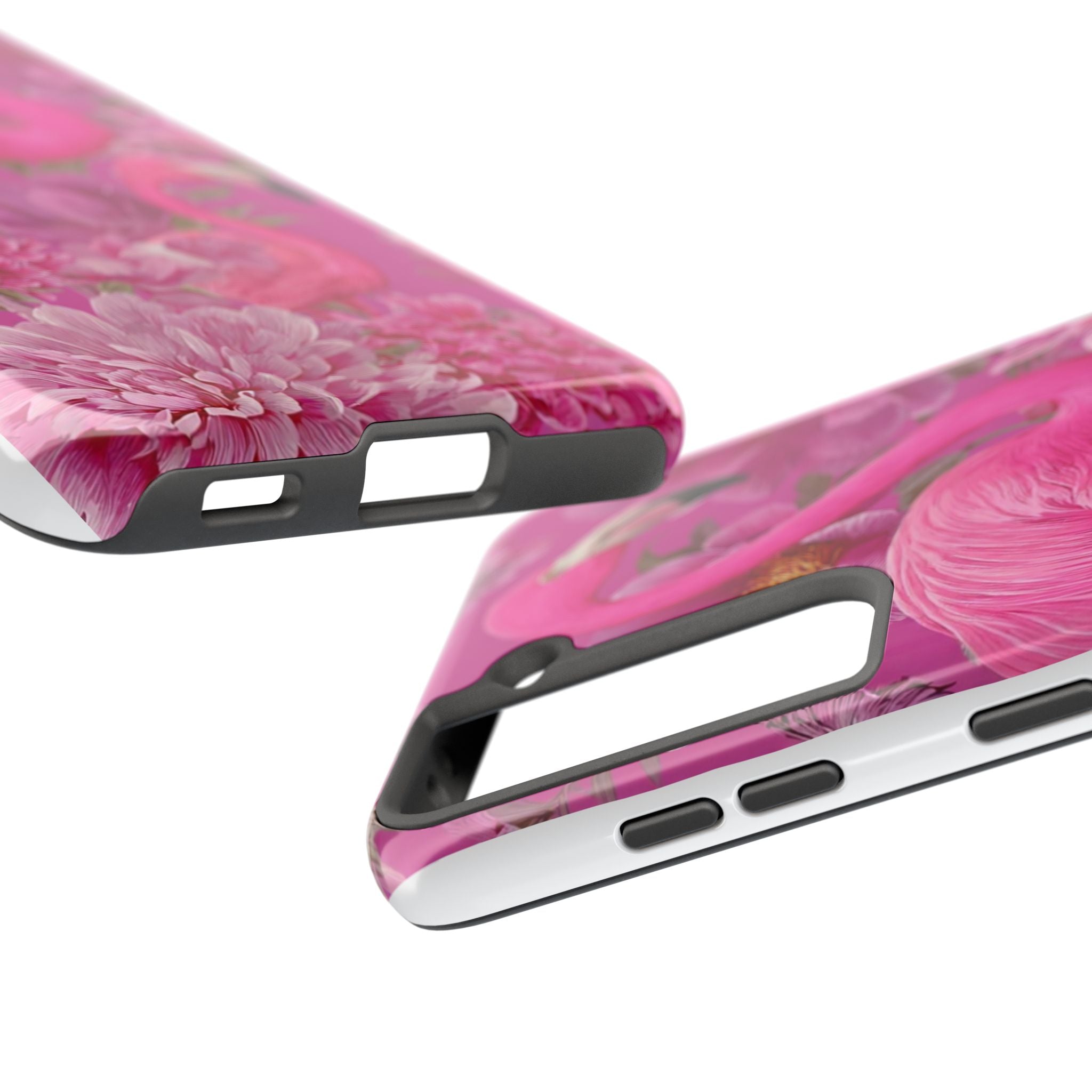 Pink Flamingo Floral Tough Phone Case — Protective iPhone Cover