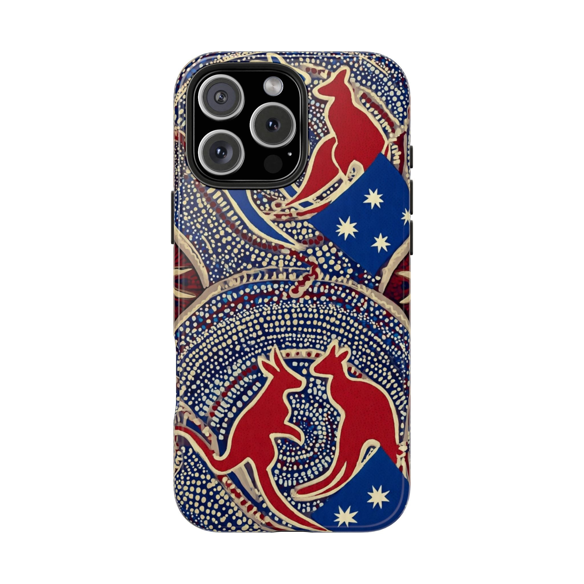 Australian Aboriginal Style Kangaroo Tough Phone Case — Patriotic Dot Art Phone Cover