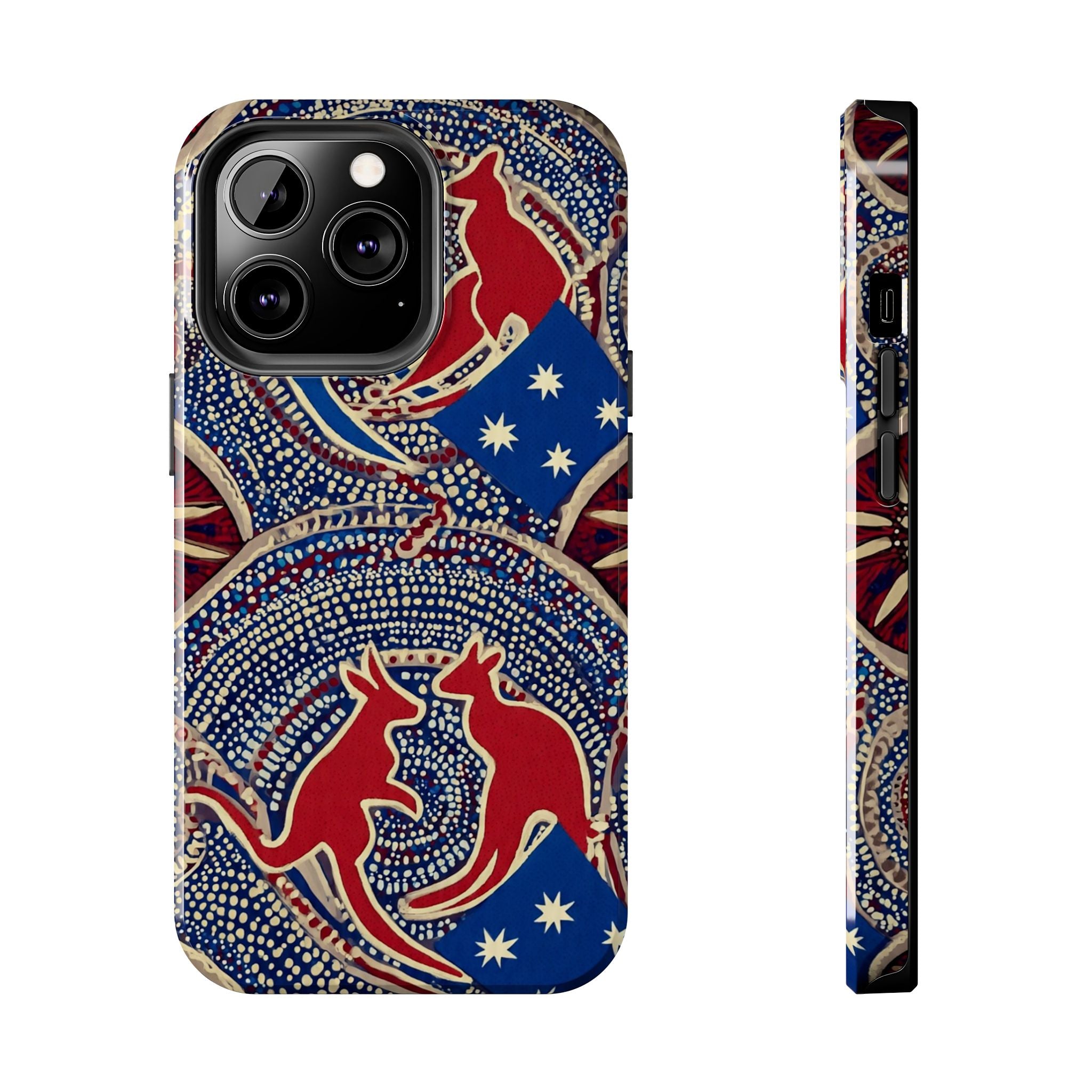 Australian Aboriginal Style Kangaroo Tough Phone Case — Patriotic Dot Art Phone Cover