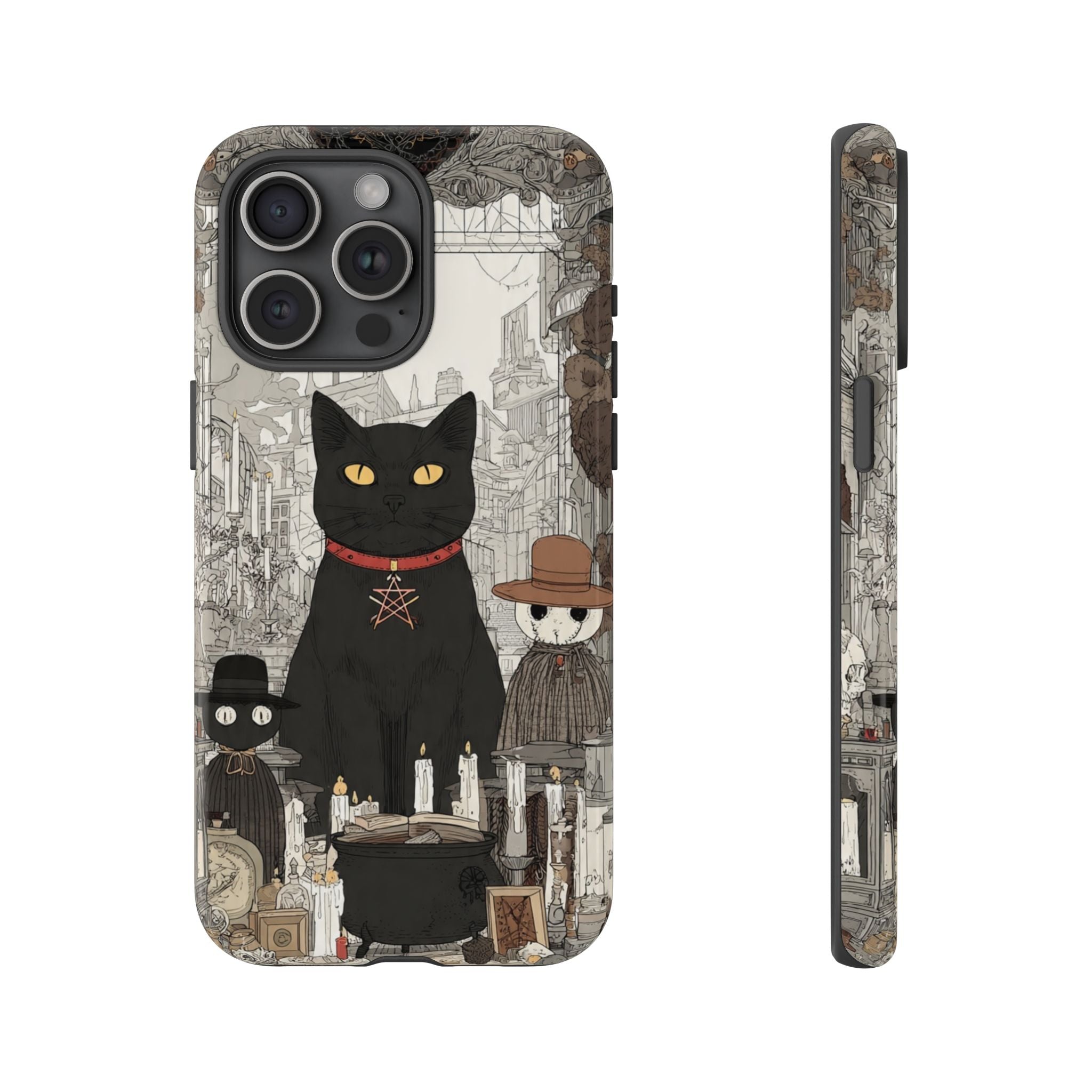 Witchy Black Cat Phone Case — Mystic Altar iPhone Cover