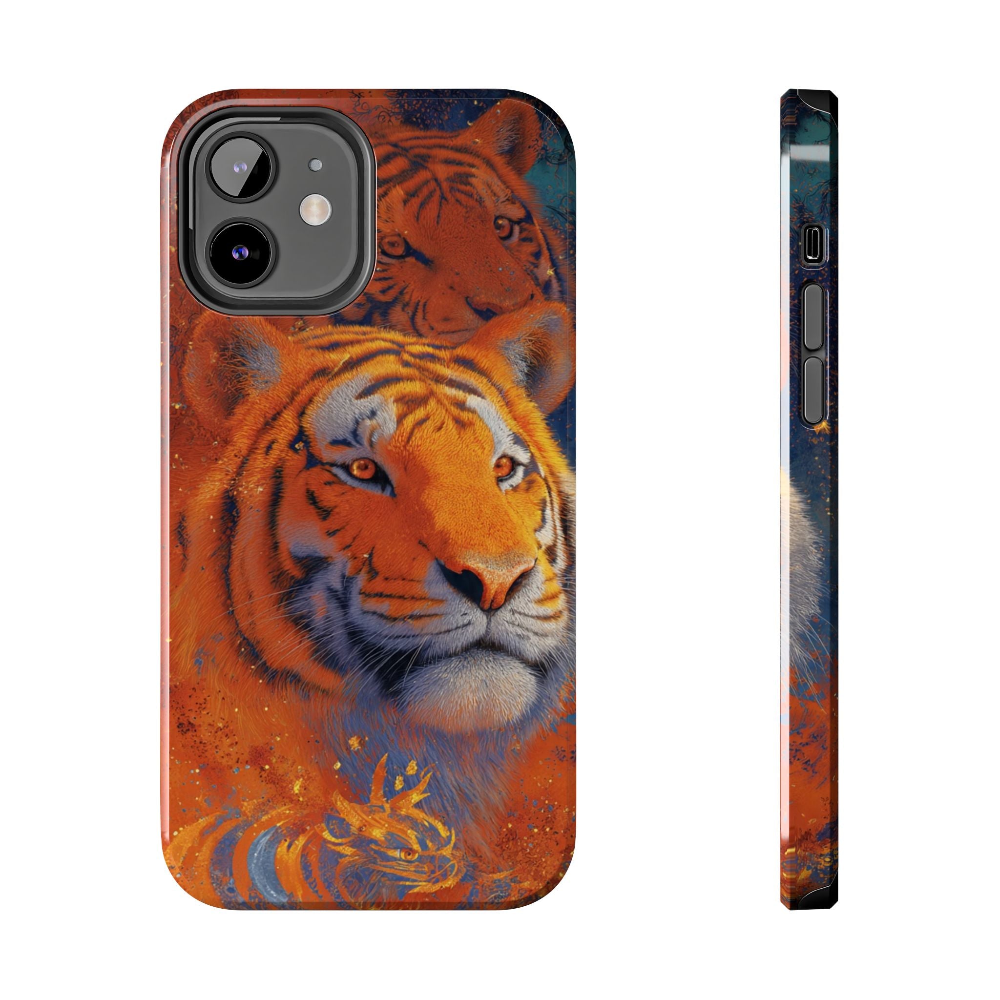 Tiger Portrait Tough Phone Case — Bold Orange Wildlife iPhone Protector