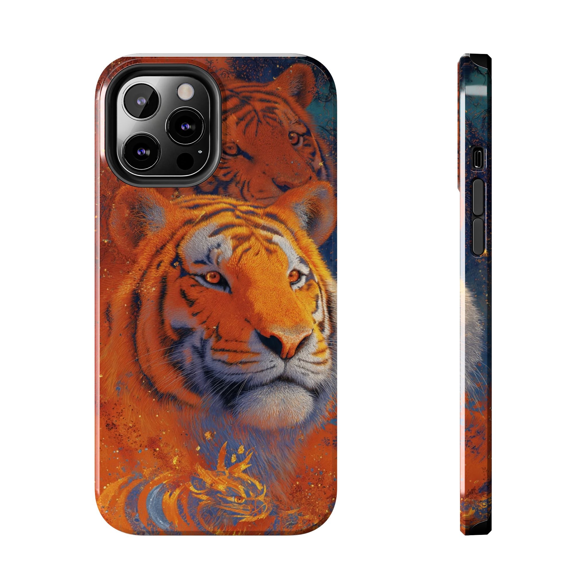 Tiger Portrait Tough Phone Case — Bold Orange Wildlife iPhone Protector