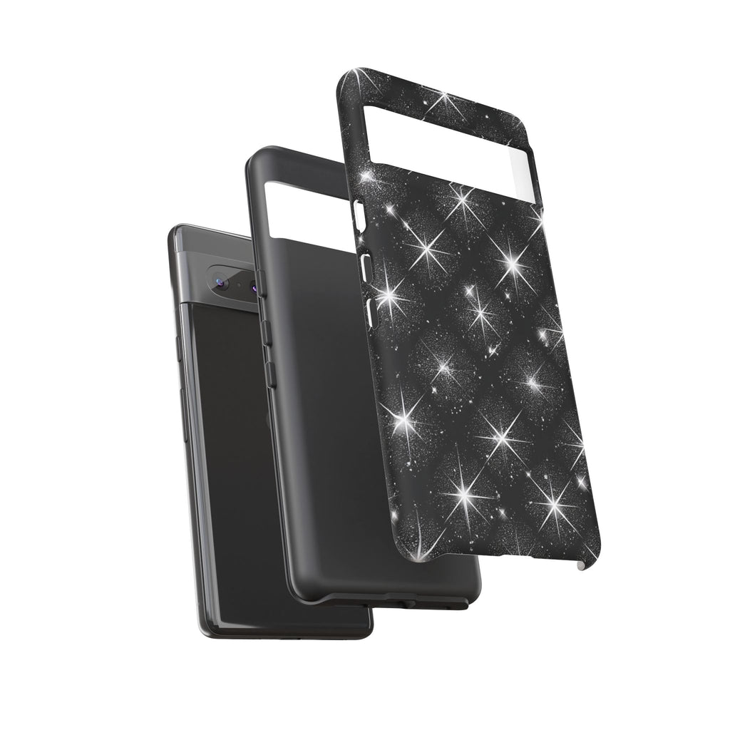 Galaxy Sparkle Tough Phone Case — Black Starfield Protective Cover