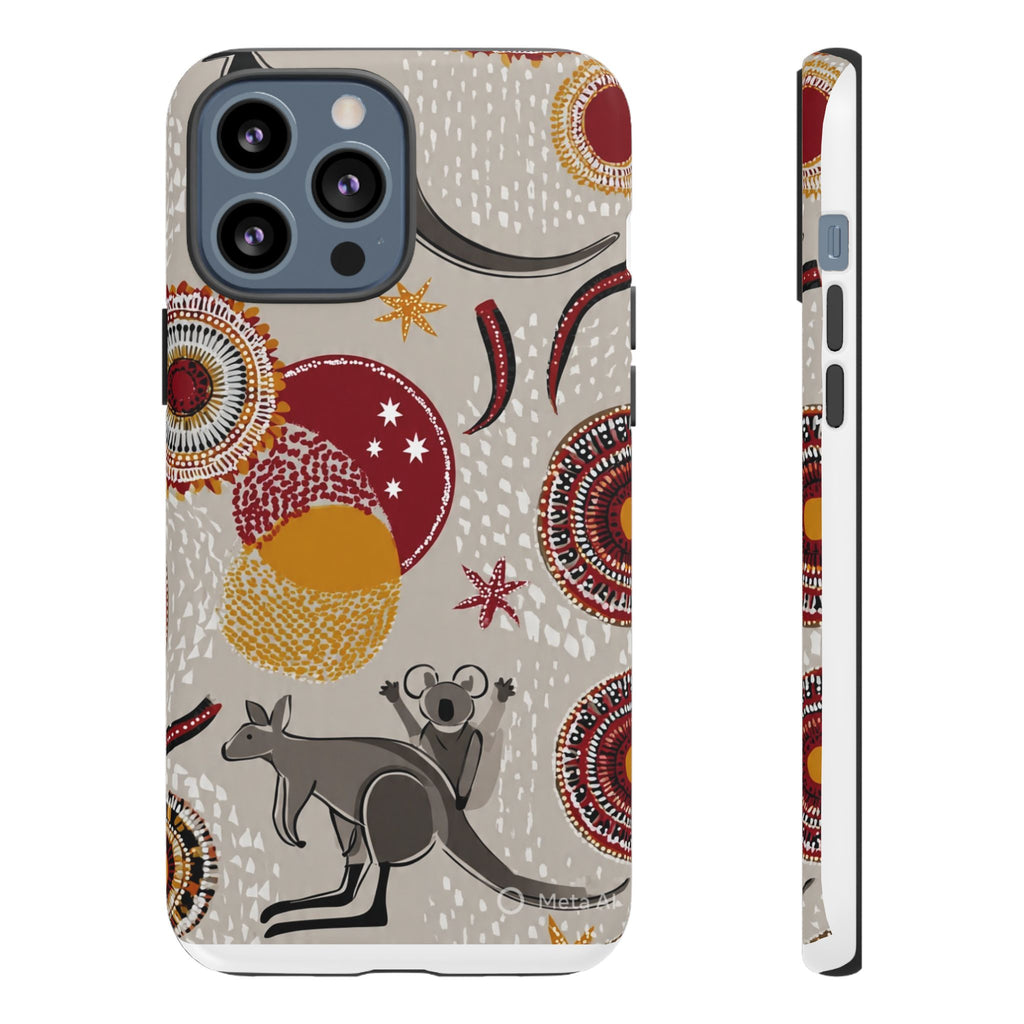 Kangaroo & Koala Aboriginal Dot Art Phone Case – Protective Tough Case