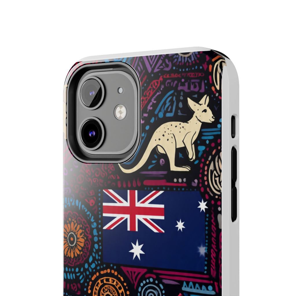 Australian Kangaroo Indigenous Pattern Phone Case — Tough Protective Cover
