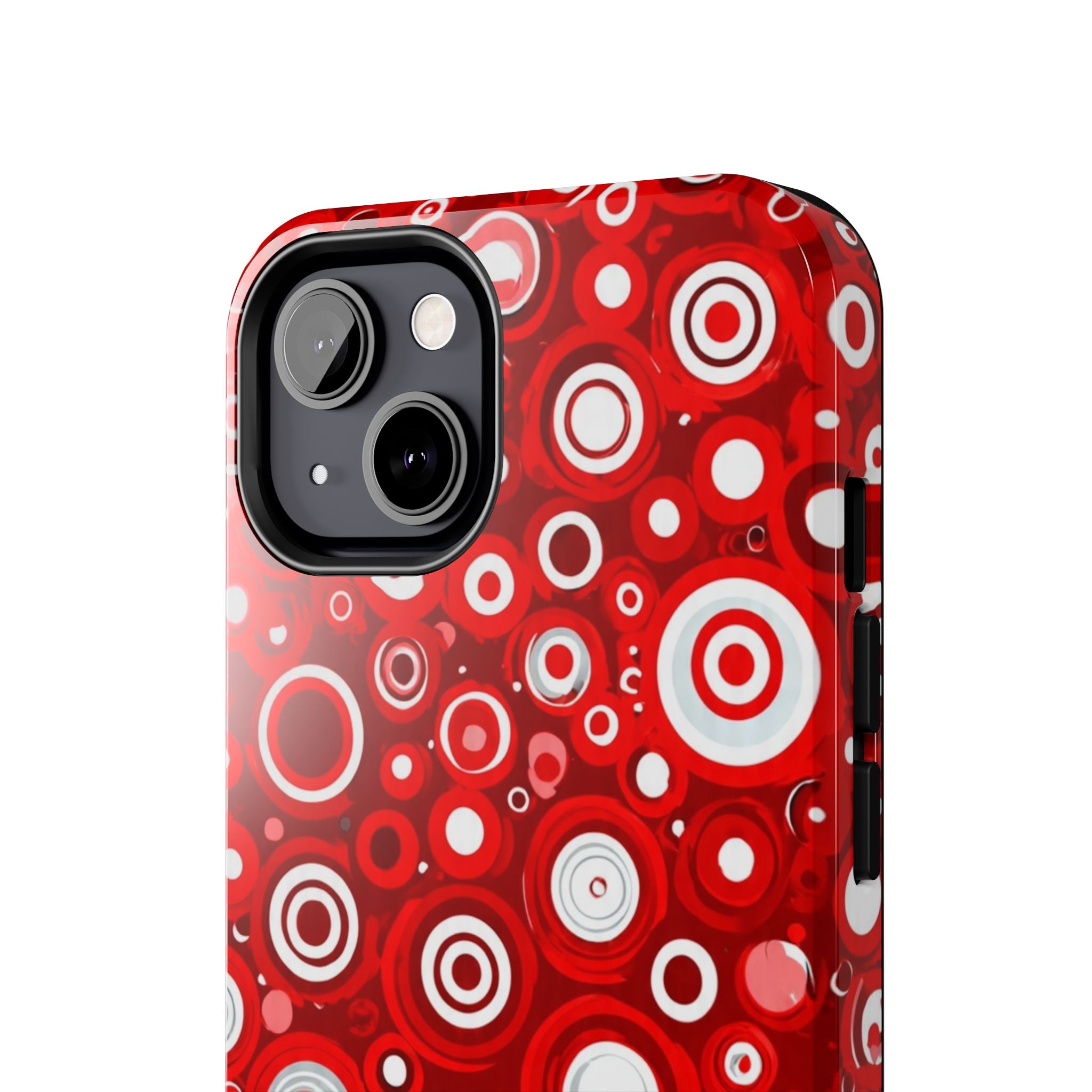 Red Retro Circles Tough Phone Case — Durable Shockproof Protective Cover