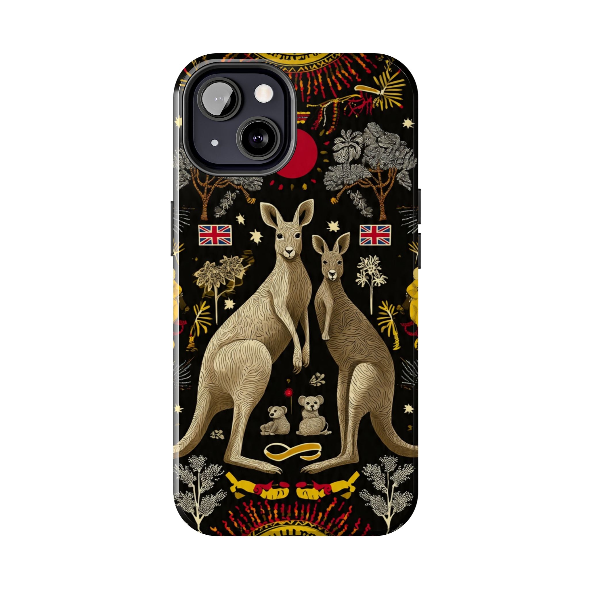 Australian Kangaroo Crest Tough Phone Case — Vintage Coat-of-Arms Design