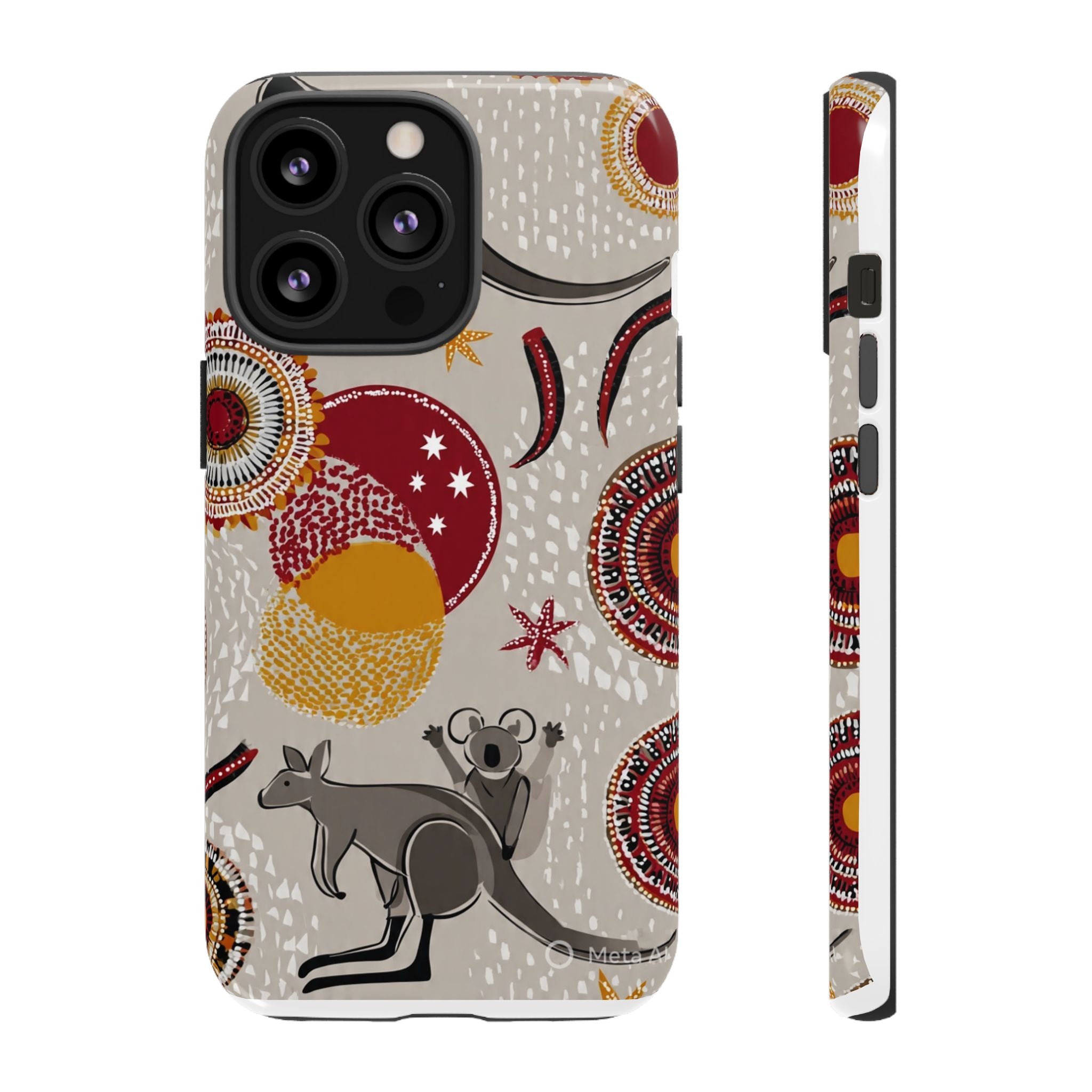 Kangaroo & Koala Aboriginal Dot Art Phone Case – Protective Tough Case