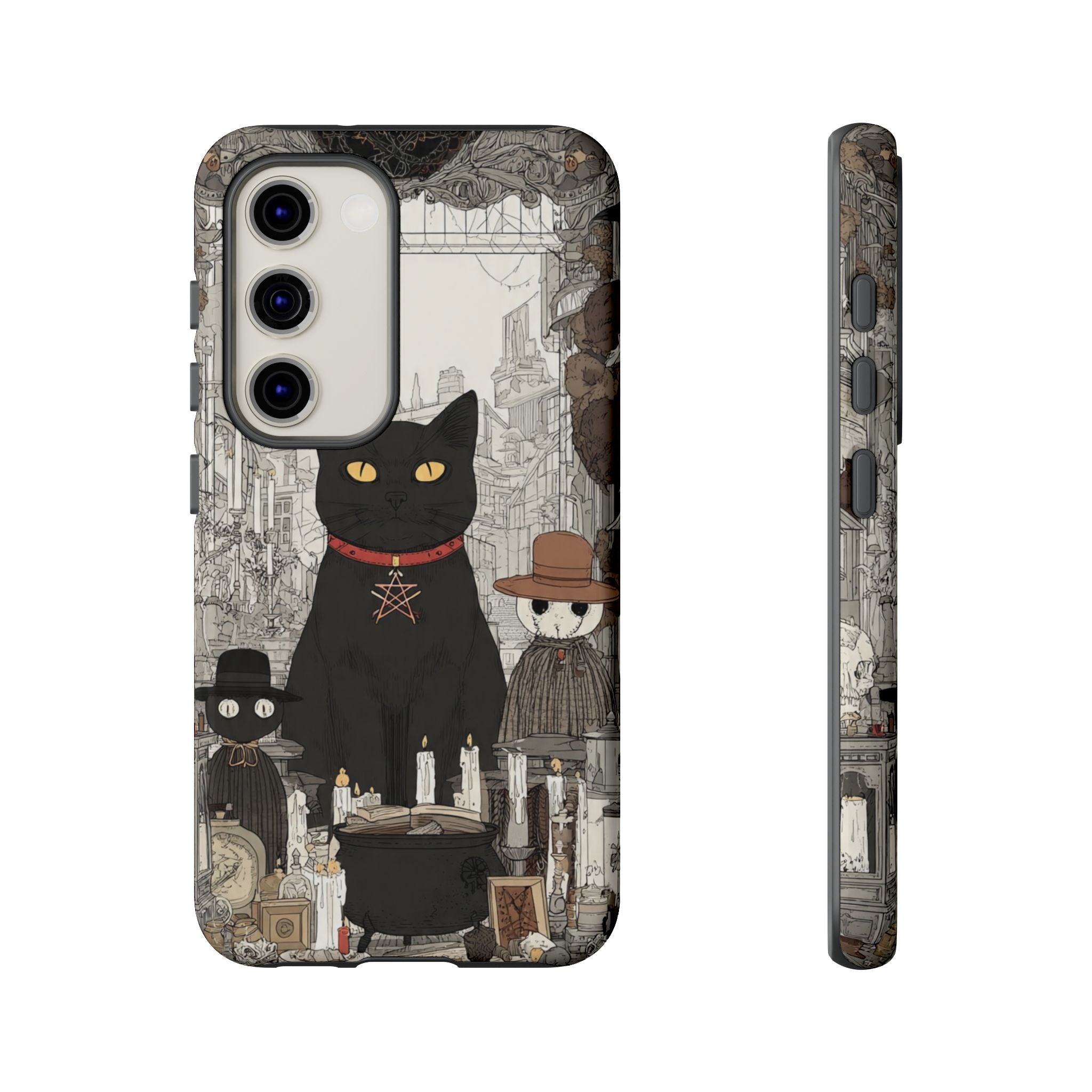 Witchy Black Cat Phone Case — Mystic Altar iPhone Cover