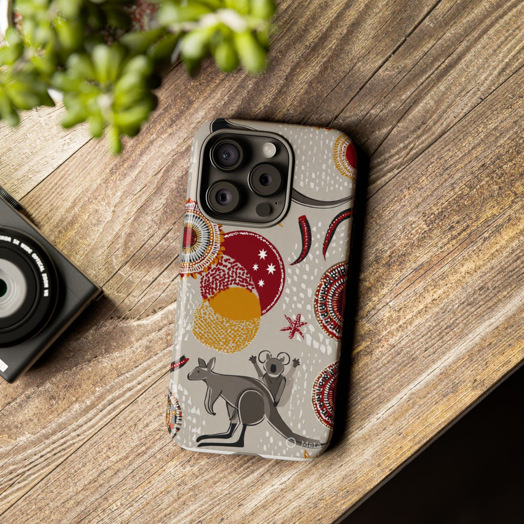 Kangaroo & Koala Aboriginal Dot Art Phone Case – Protective Tough Case