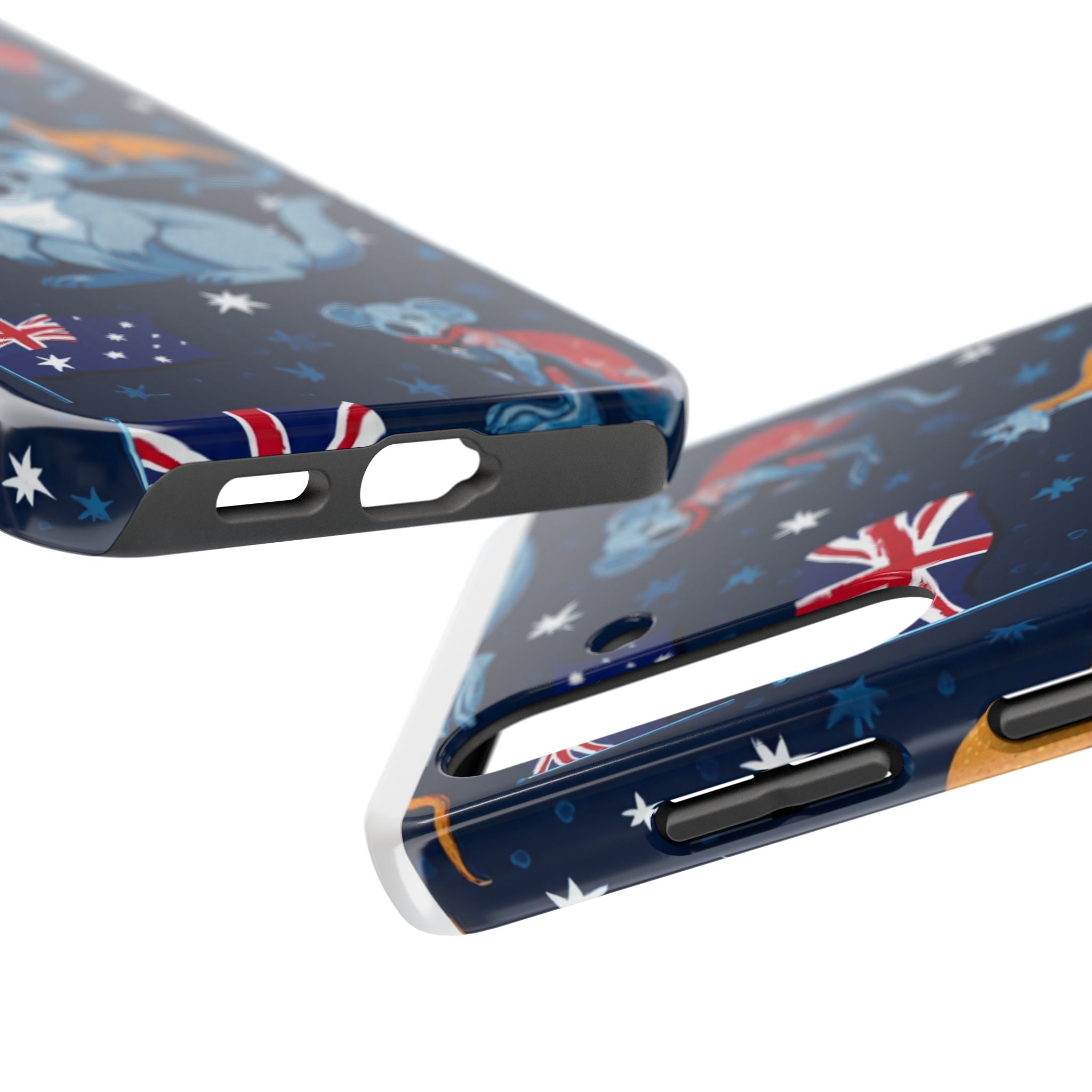 Australian Wildlife Tough Phone Case — Koala & Kangaroo Flag Design