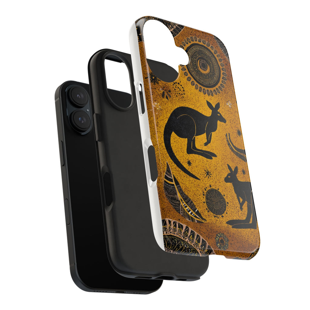 Kangaroo Boho Tough Phone Case — Australian Wildlife Protective Cover