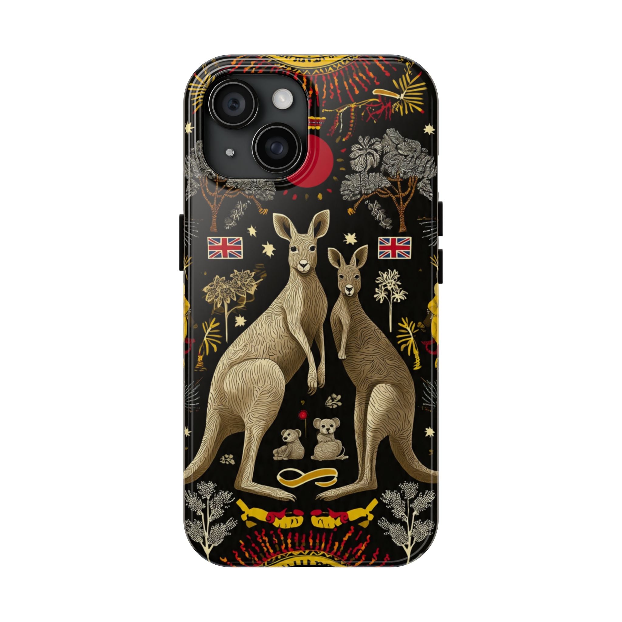 Australian Kangaroo Crest Tough Phone Case — Vintage Coat-of-Arms Design