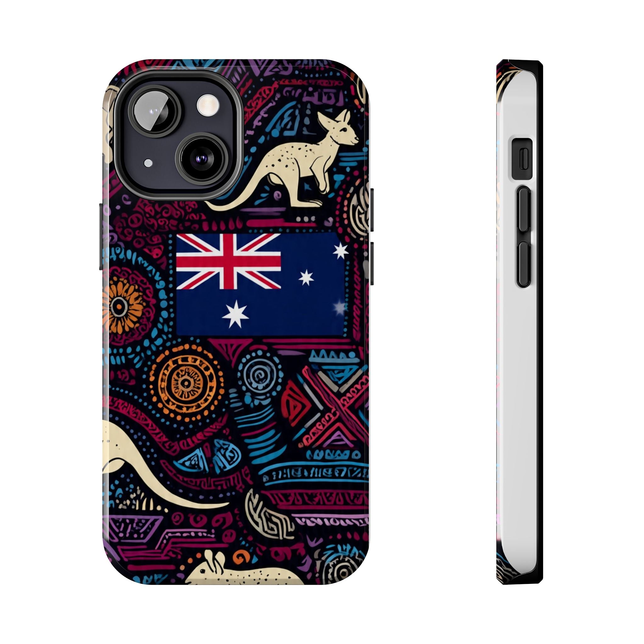 Australian Kangaroo Indigenous Pattern Phone Case — Tough Protective Cover