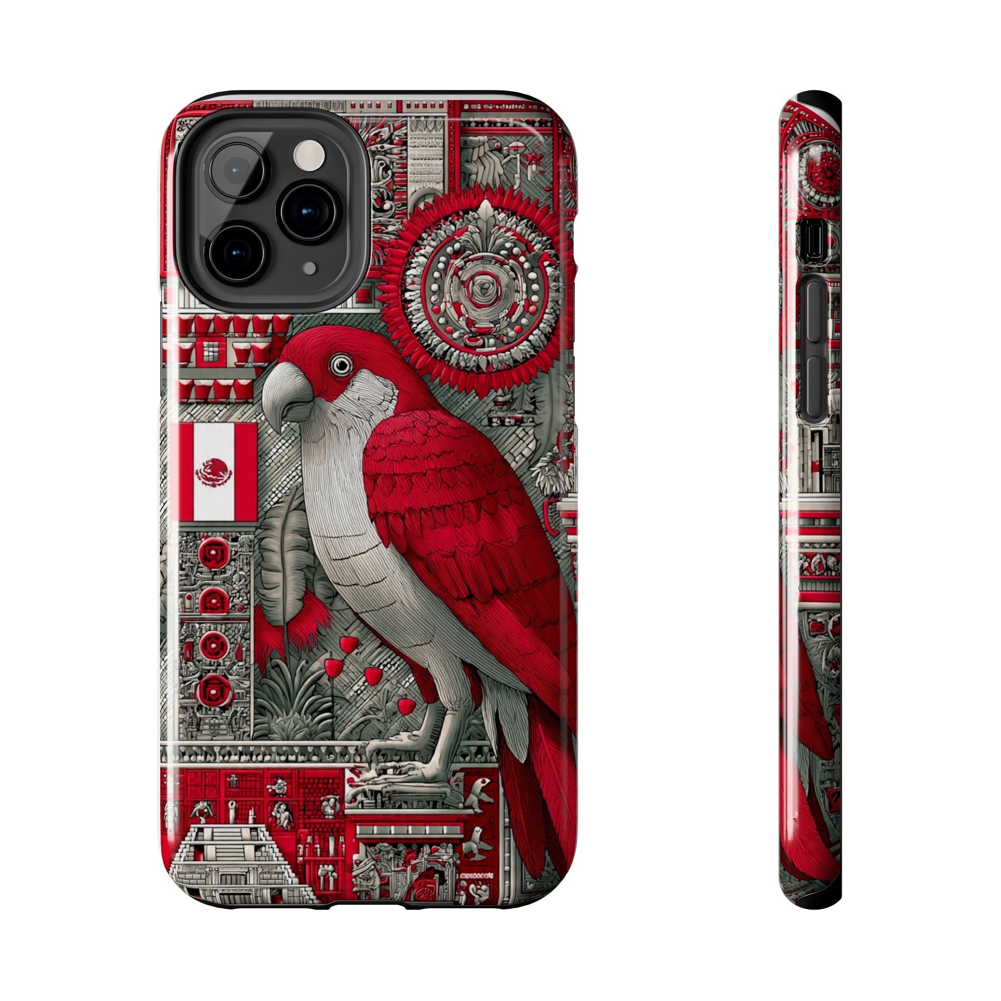 Tough Phone Case — Red Parrot Graphic Impact-Resistant Phone Cover