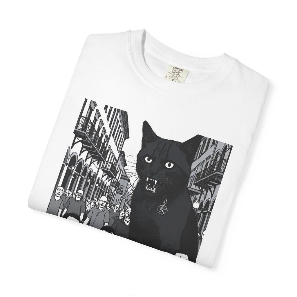 Zombie Cat Gothic Unisex Garment-Dyed T-shirt