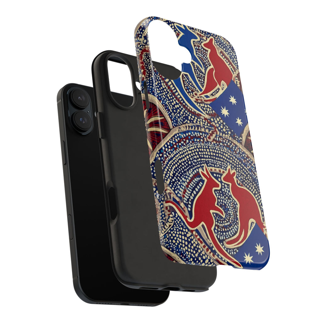 Australian Aboriginal Style Kangaroo Tough Phone Case — Patriotic Dot Art Phone Cover