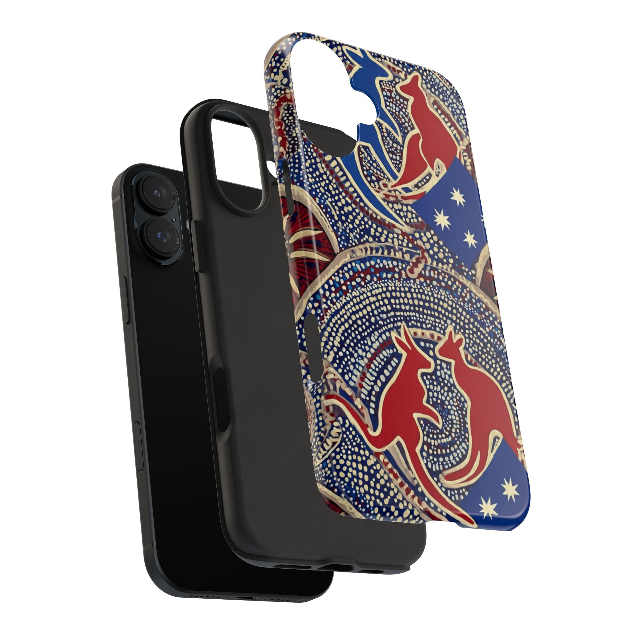 Australian Aboriginal Style Kangaroo Tough Phone Case — Patriotic Dot Art Phone Cover
