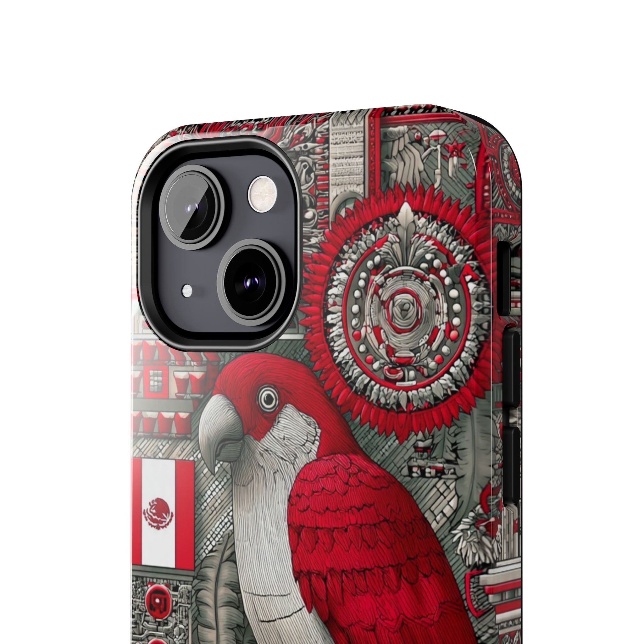 Tough Phone Case — Red Parrot Graphic Impact-Resistant Phone Cover