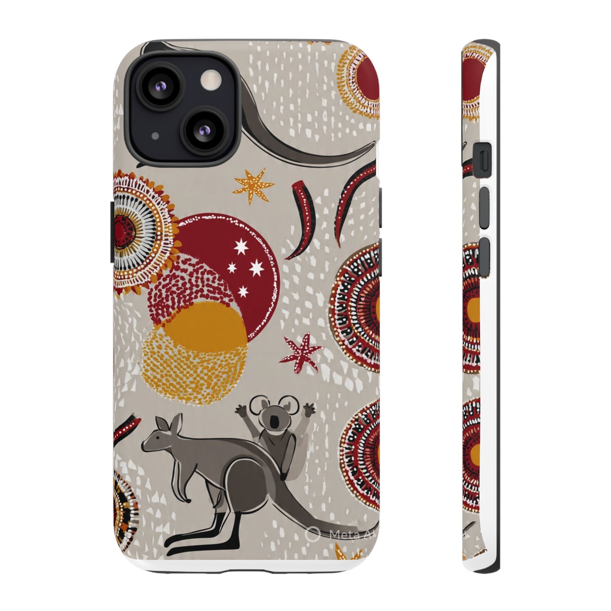 Kangaroo & Koala Aboriginal Dot Art Phone Case – Protective Tough Case