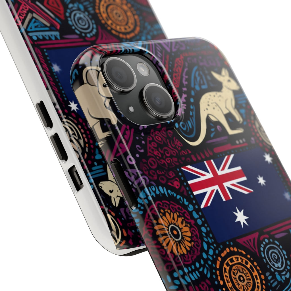 Australian Kangaroo Indigenous Pattern Phone Case — Tough Protective Cover