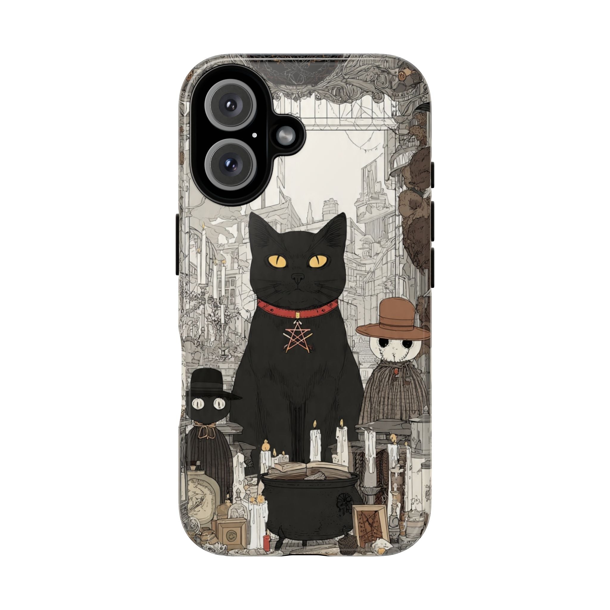 Witchy Black Cat Phone Case — Mystic Altar iPhone Cover