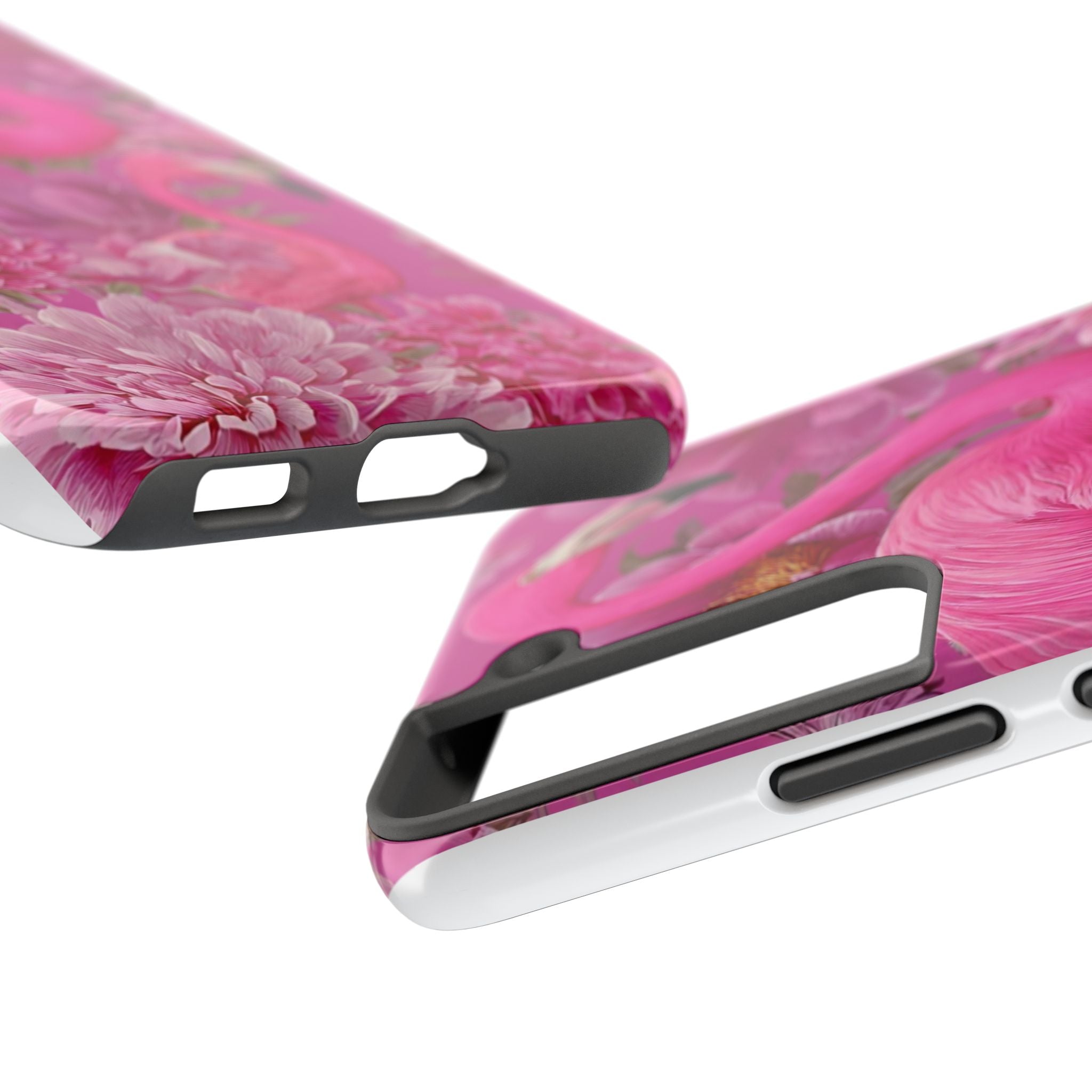 Pink Flamingo Floral Tough Phone Case — Protective iPhone Cover