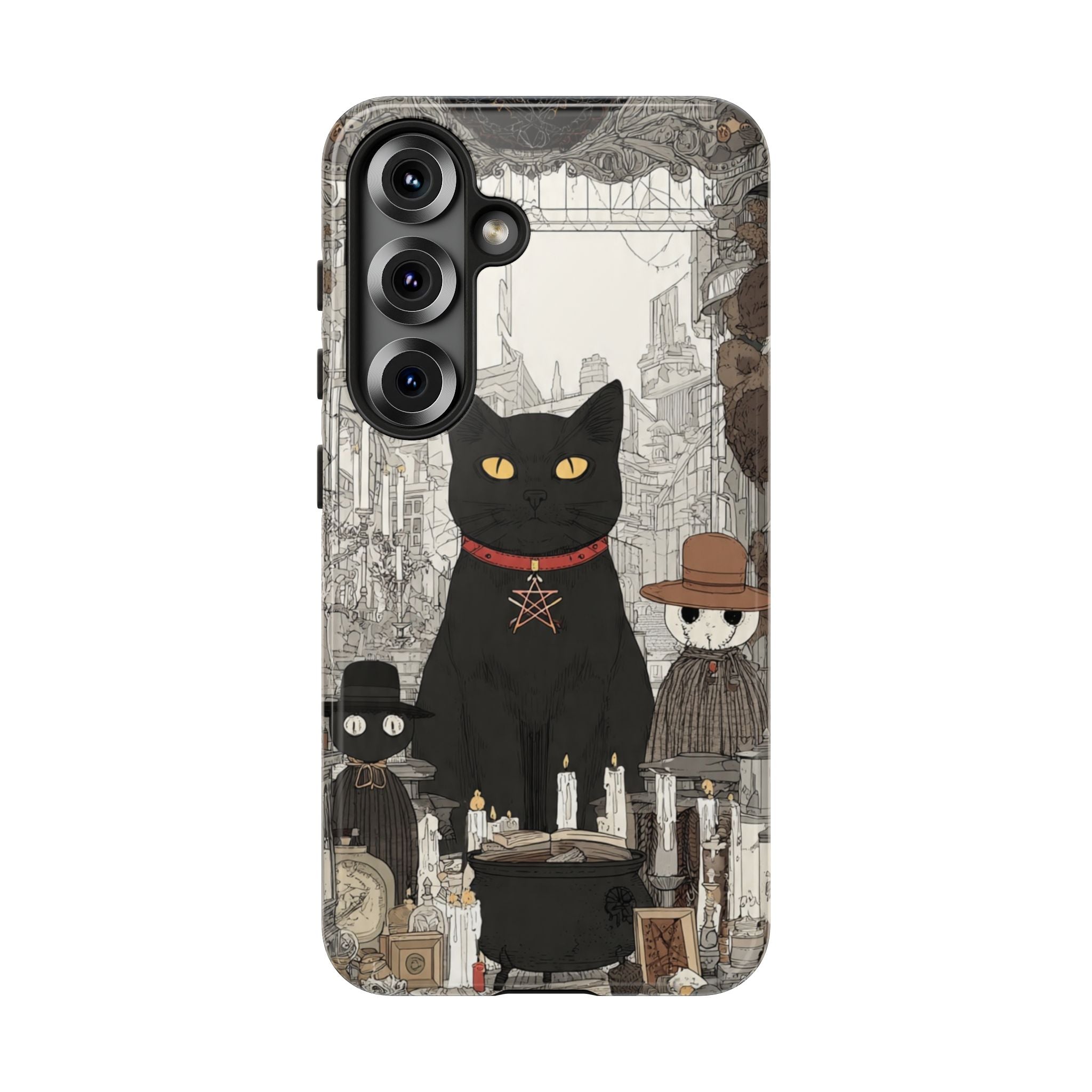 Witchy Black Cat Phone Case — Mystic Altar iPhone Cover