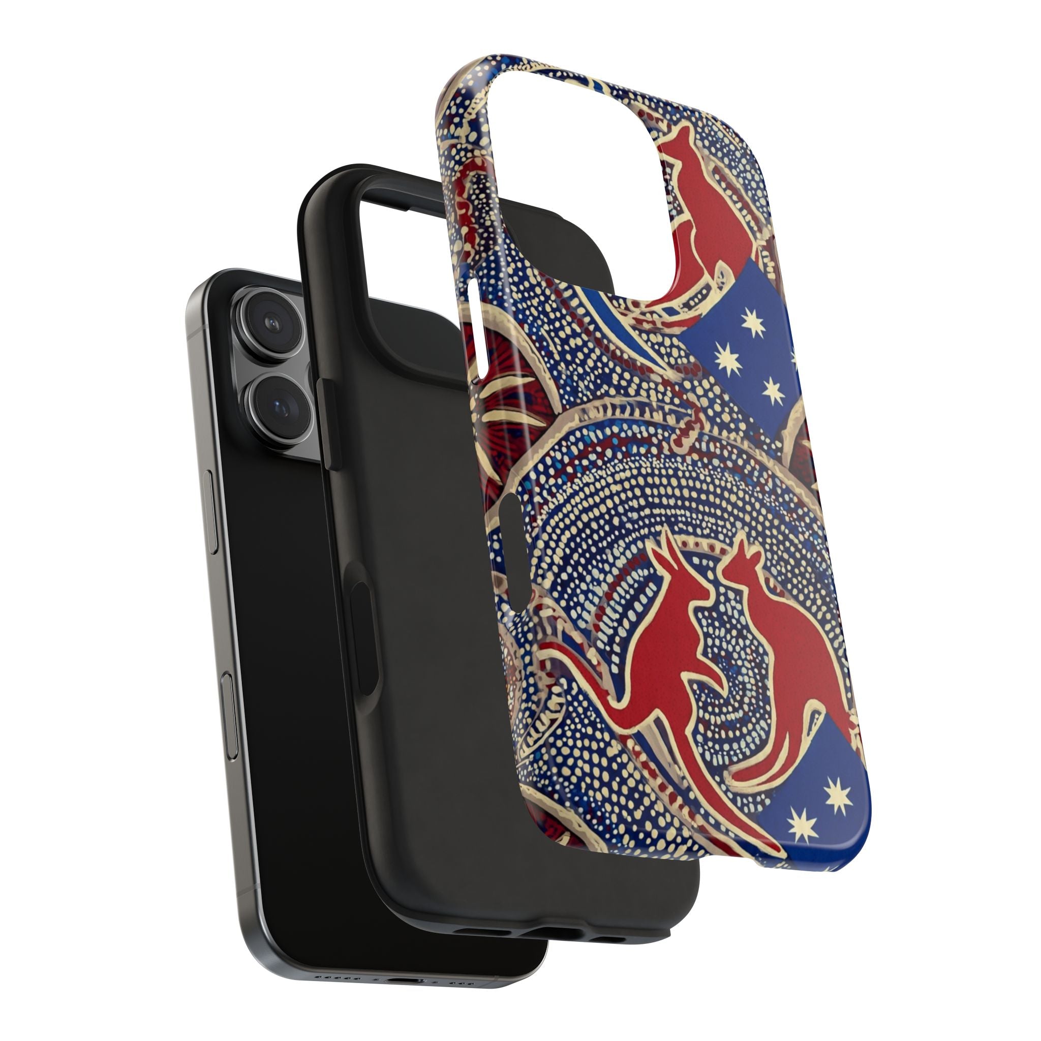 Australian Aboriginal Style Kangaroo Tough Phone Case — Patriotic Dot Art Phone Cover