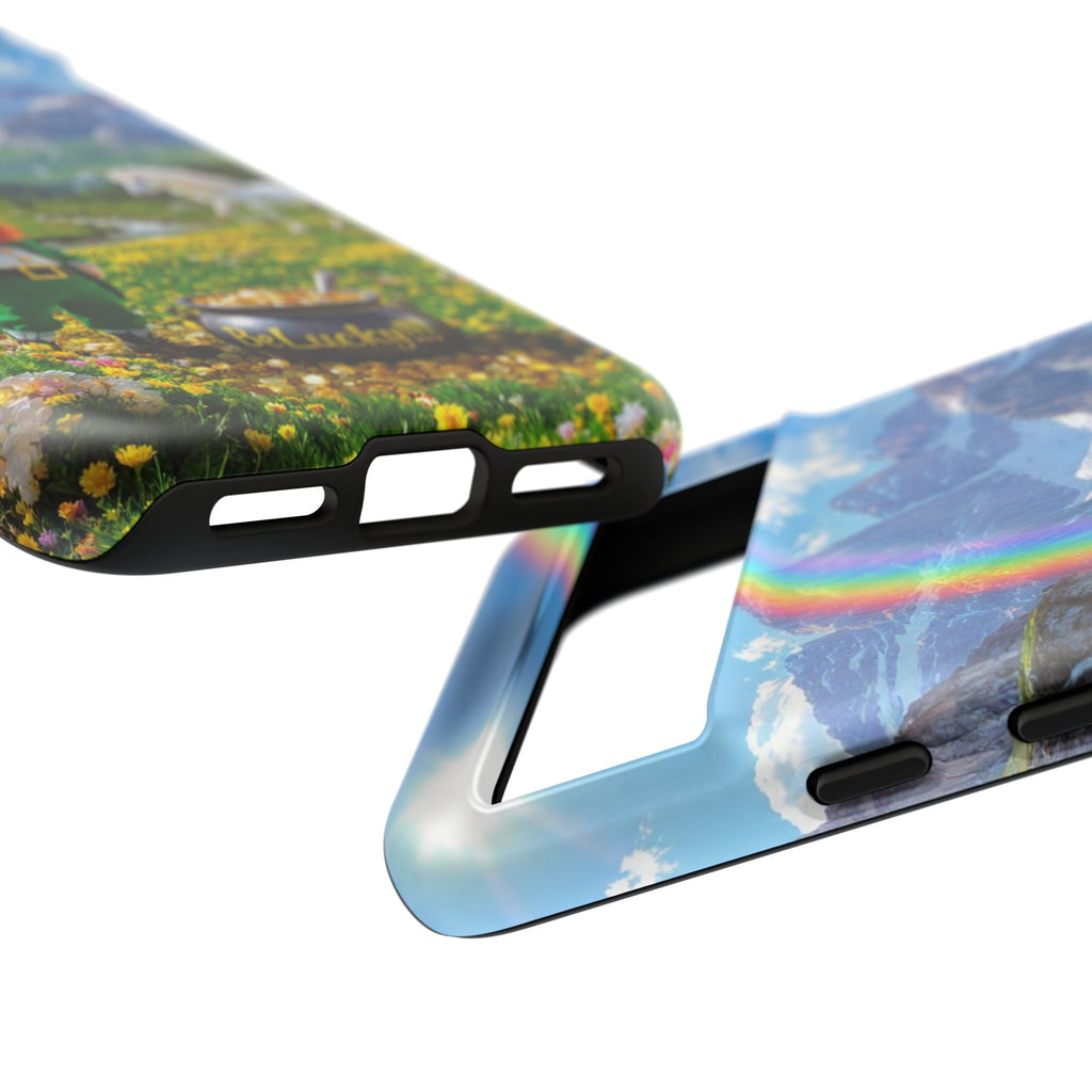 Lucky Leprechaun & Unicorn Phone Case — Rainbow Pot of Gold Protective Cover