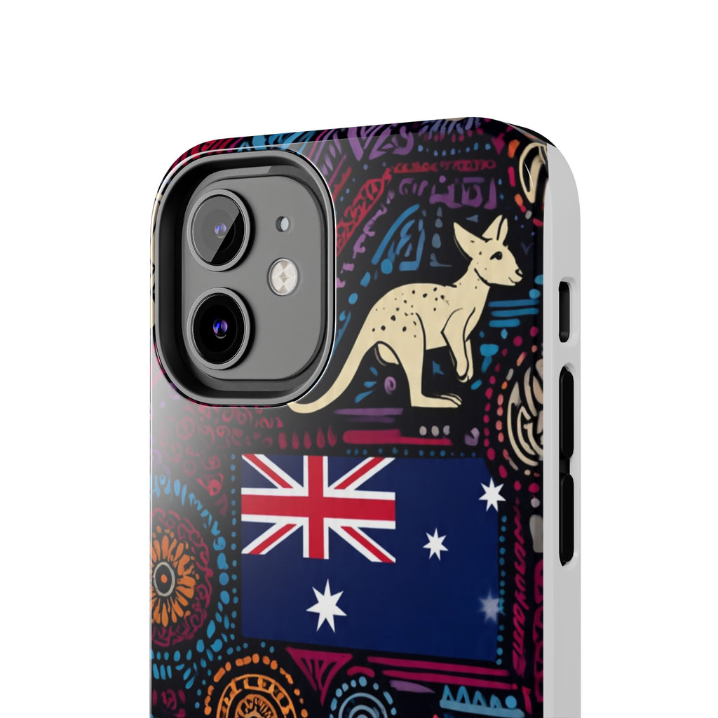 Australian Kangaroo Indigenous Pattern Phone Case — Tough Protective Cover