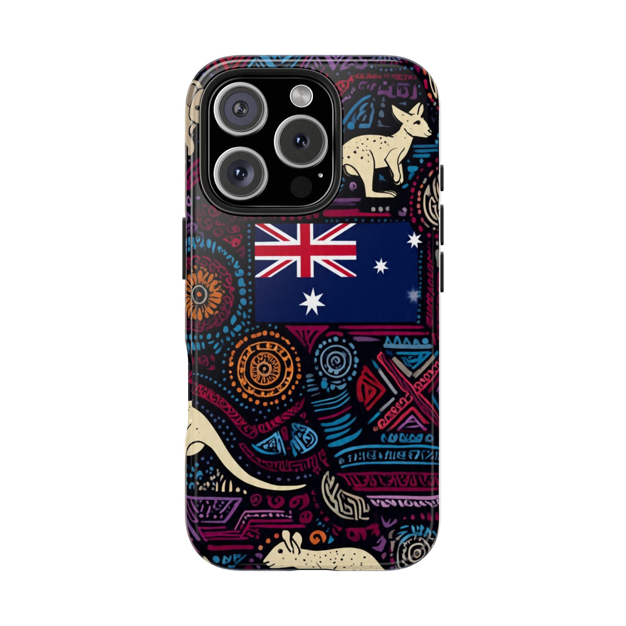 Australian Kangaroo Indigenous Pattern Phone Case — Tough Protective Cover