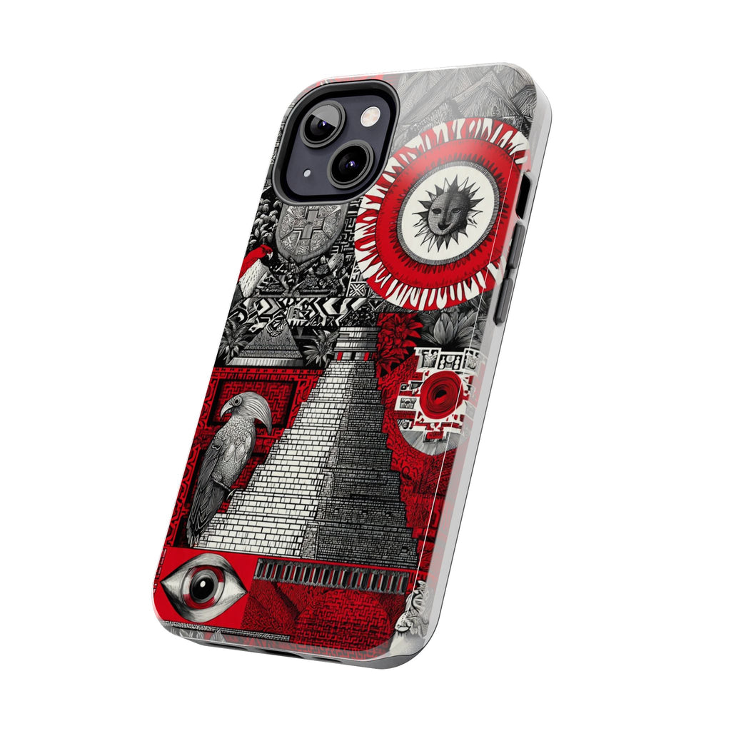 Tough Phone Case — Red Inca Pyramid Collage (Sun & Raven)