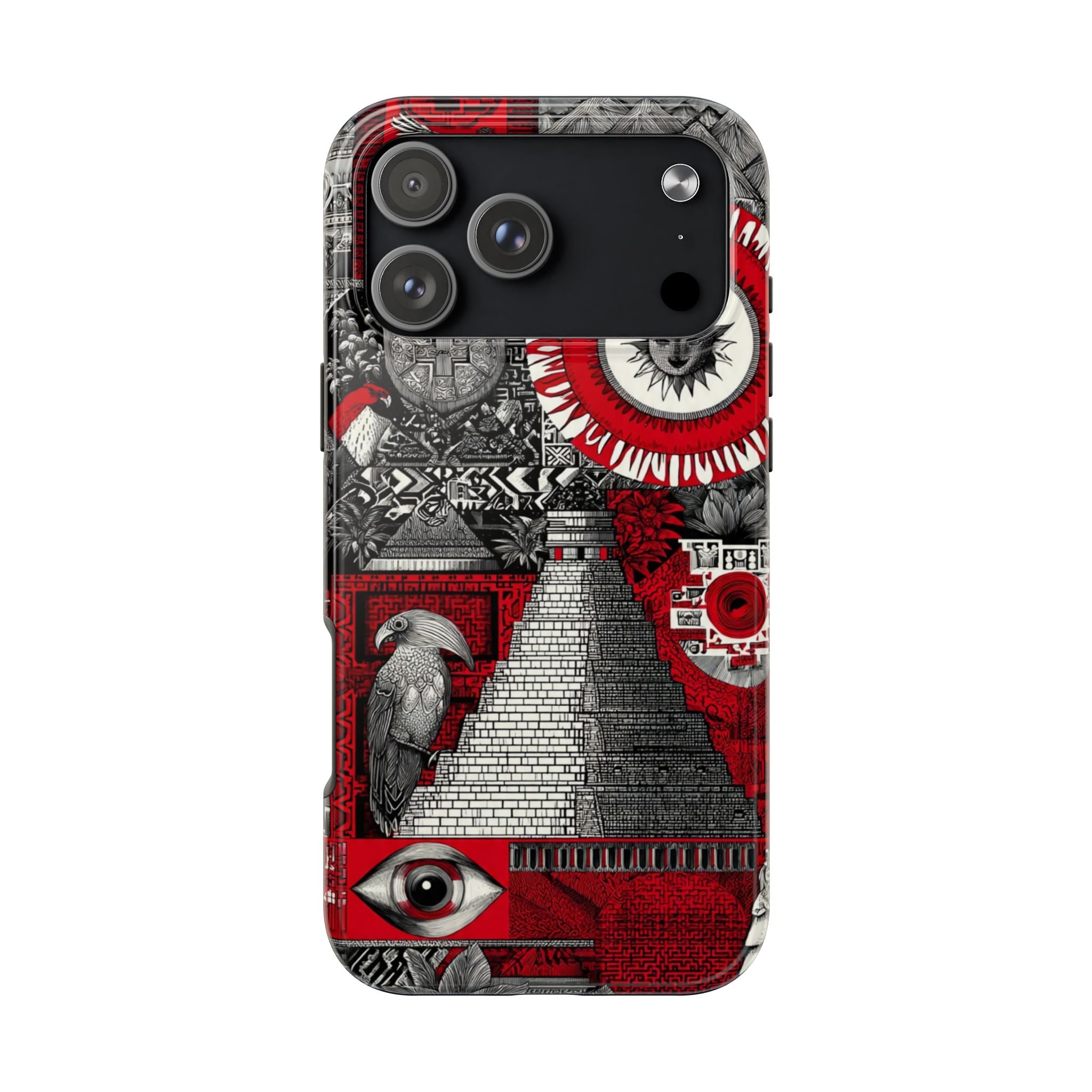 Tough Phone Case — Red Inca Pyramid Collage (Sun & Raven)