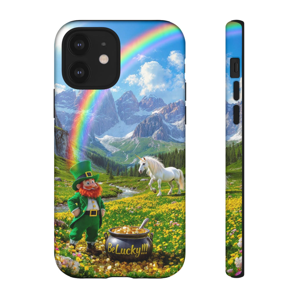 Lucky Leprechaun & Unicorn Phone Case — Rainbow Pot of Gold Protective Cover