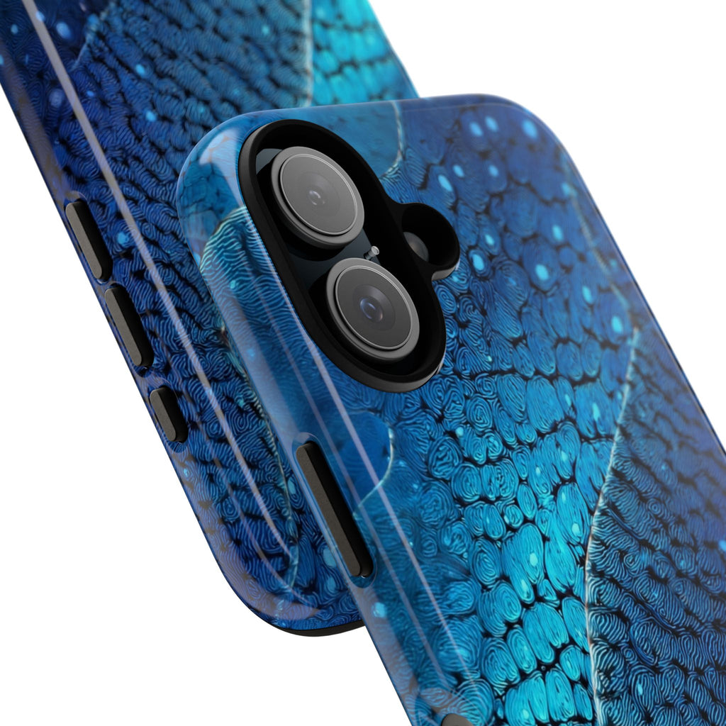 Blue Shark Skin Tough Phone Case — Durable Shockproof iPhone Cover