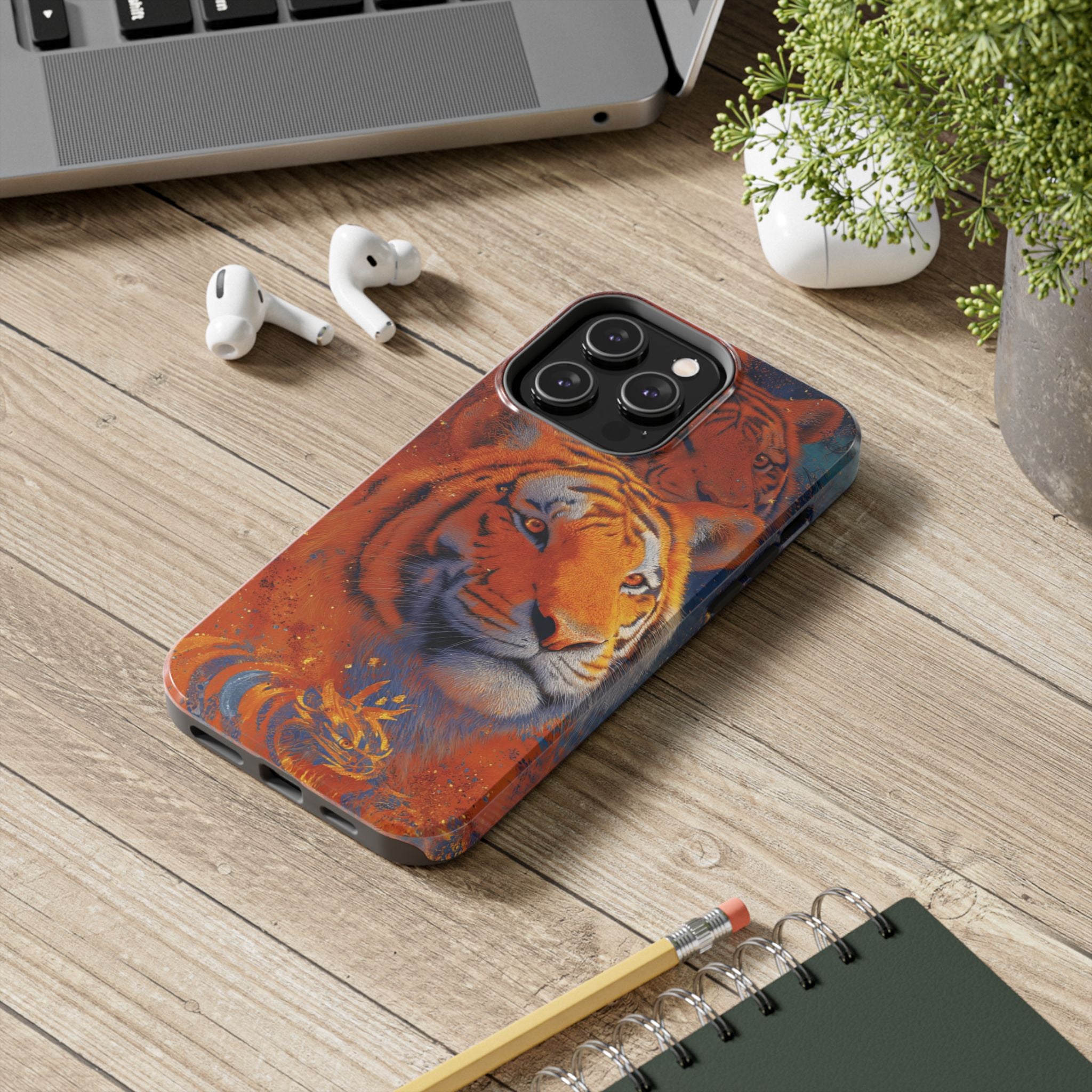 Tiger Portrait Tough Phone Case — Bold Orange Wildlife iPhone Protector