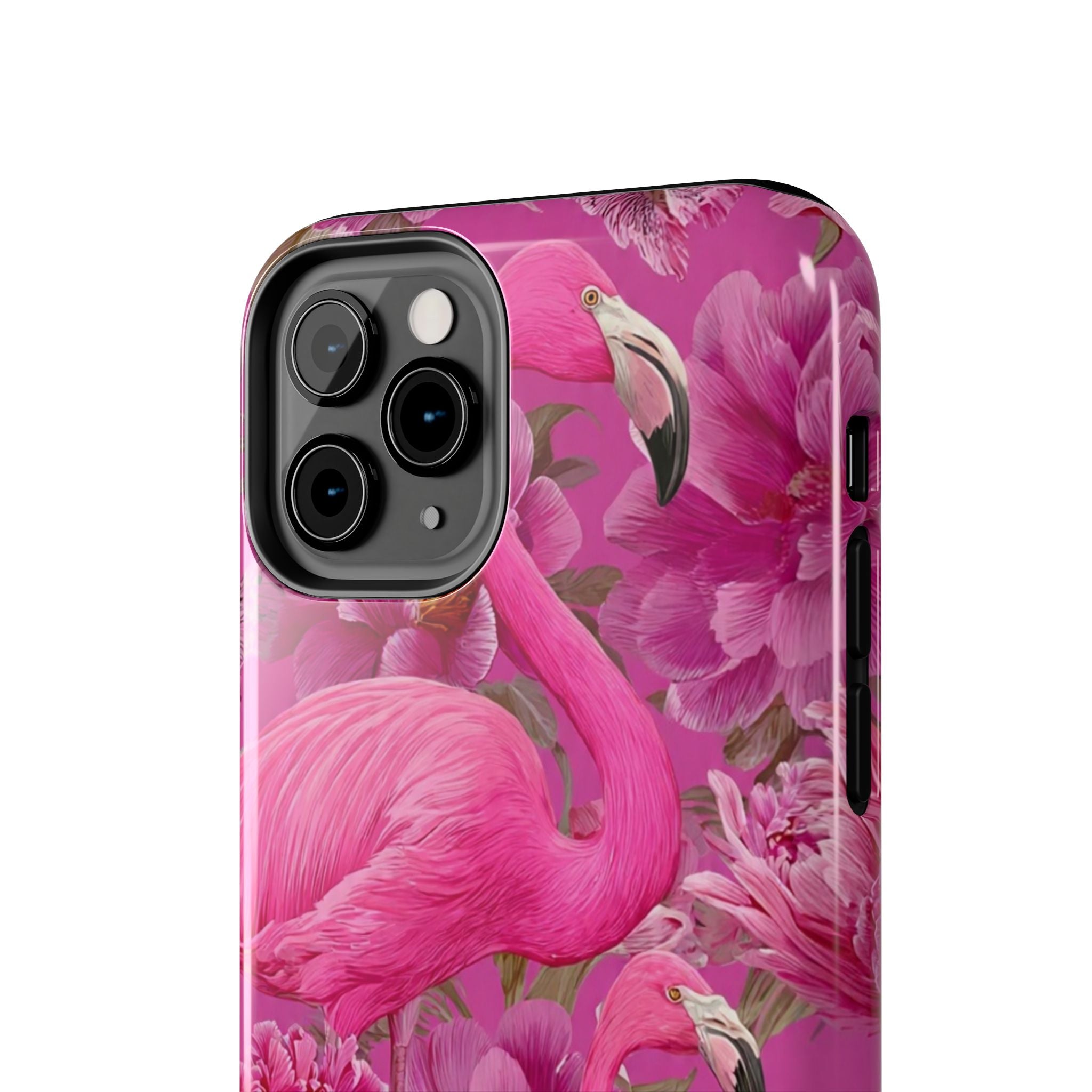 Pink Flamingo Floral Tough Phone Case — Protective iPhone Cover