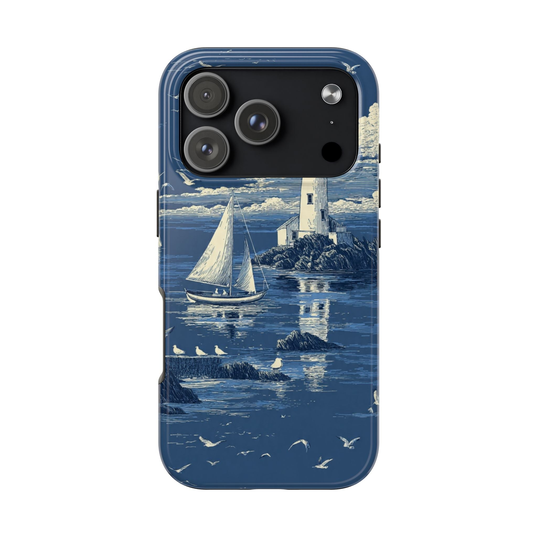Swan Lake Tough Phone Case — Blue Vintage Swan Design, Durable Protective Cover