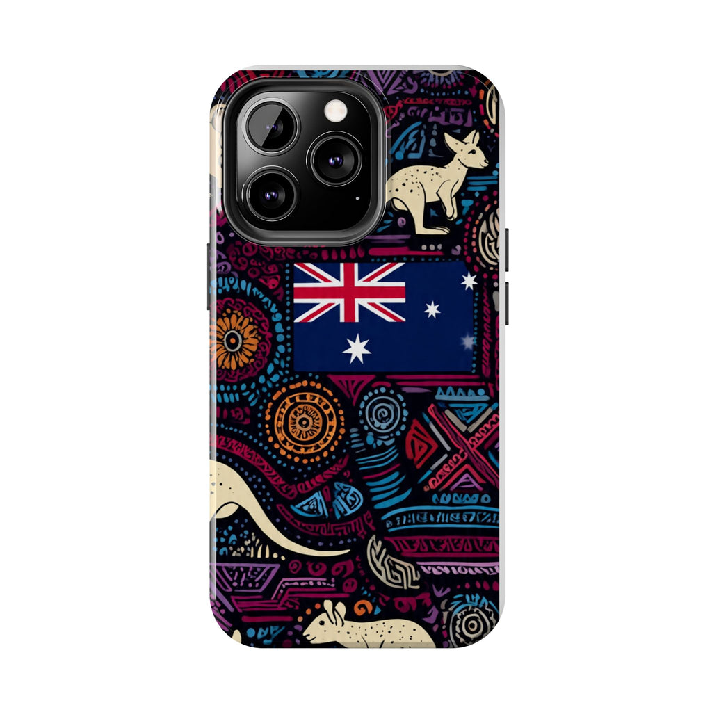Australian Kangaroo Indigenous Pattern Phone Case — Tough Protective Cover