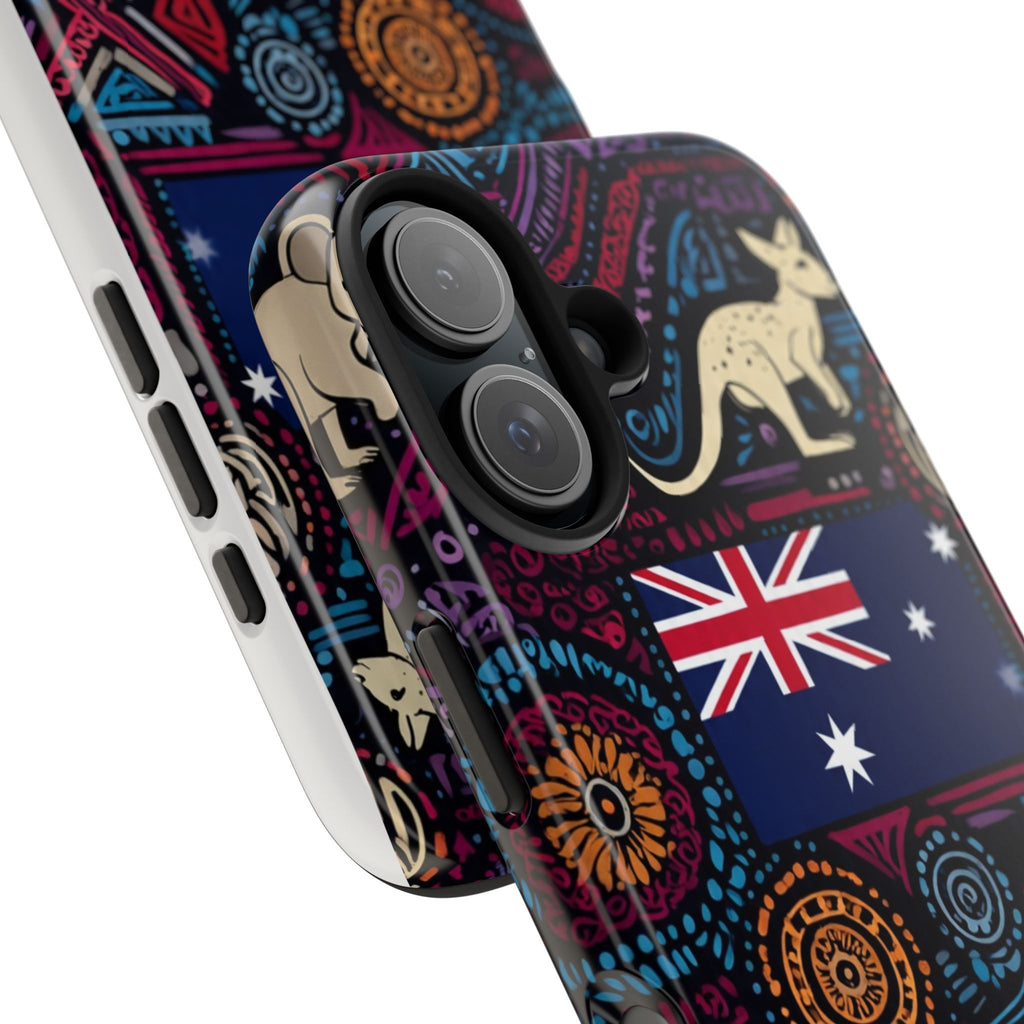 Australian Kangaroo Indigenous Pattern Phone Case — Tough Protective Cover