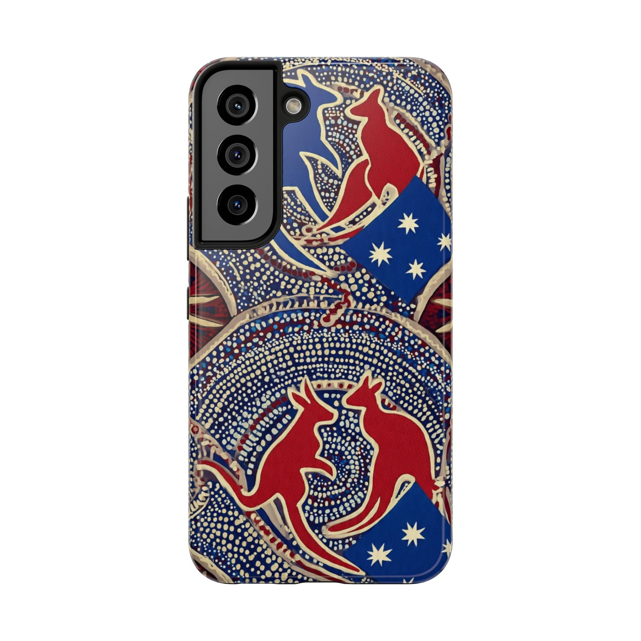 Australian Aboriginal Style Kangaroo Tough Phone Case — Patriotic Dot Art Phone Cover