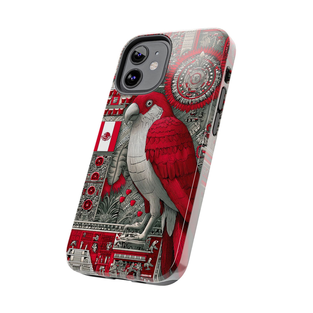 Tough Phone Case — Red Parrot Graphic Impact-Resistant Phone Cover