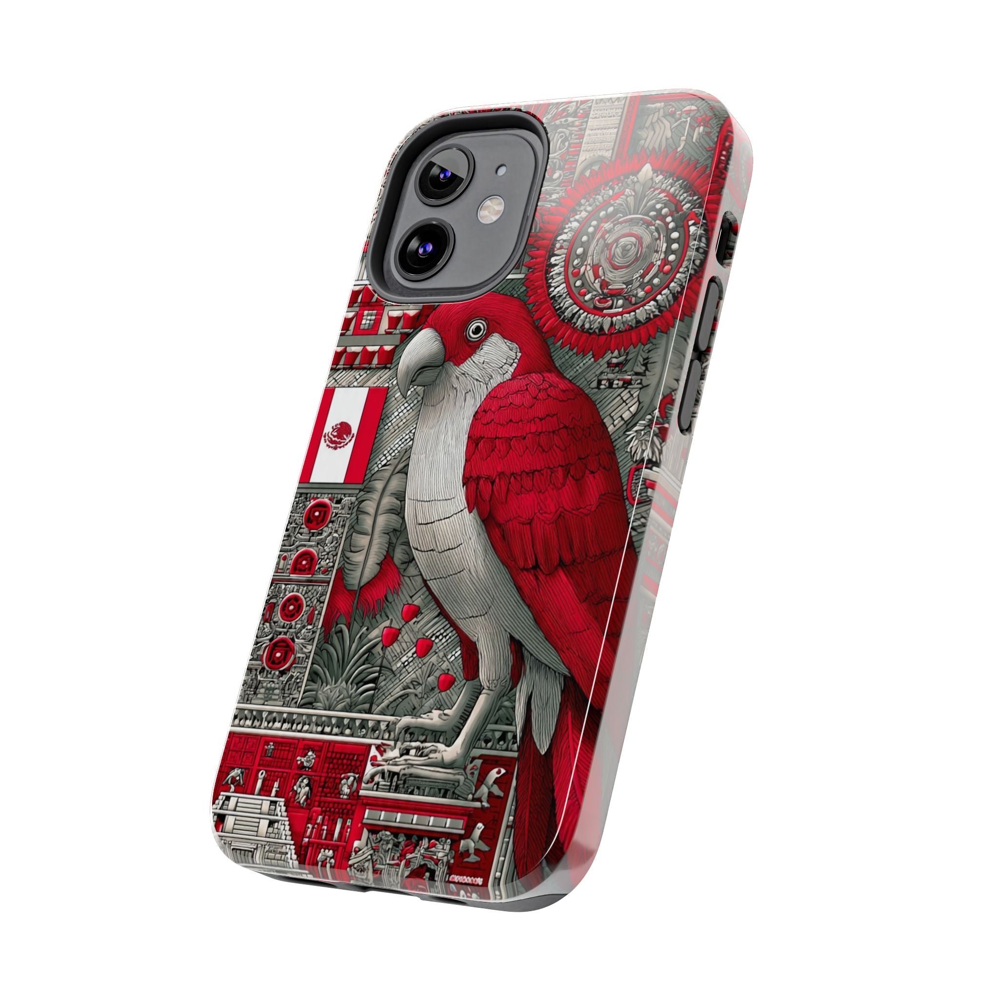 Tough Phone Case — Red Parrot Graphic Impact-Resistant Phone Cover