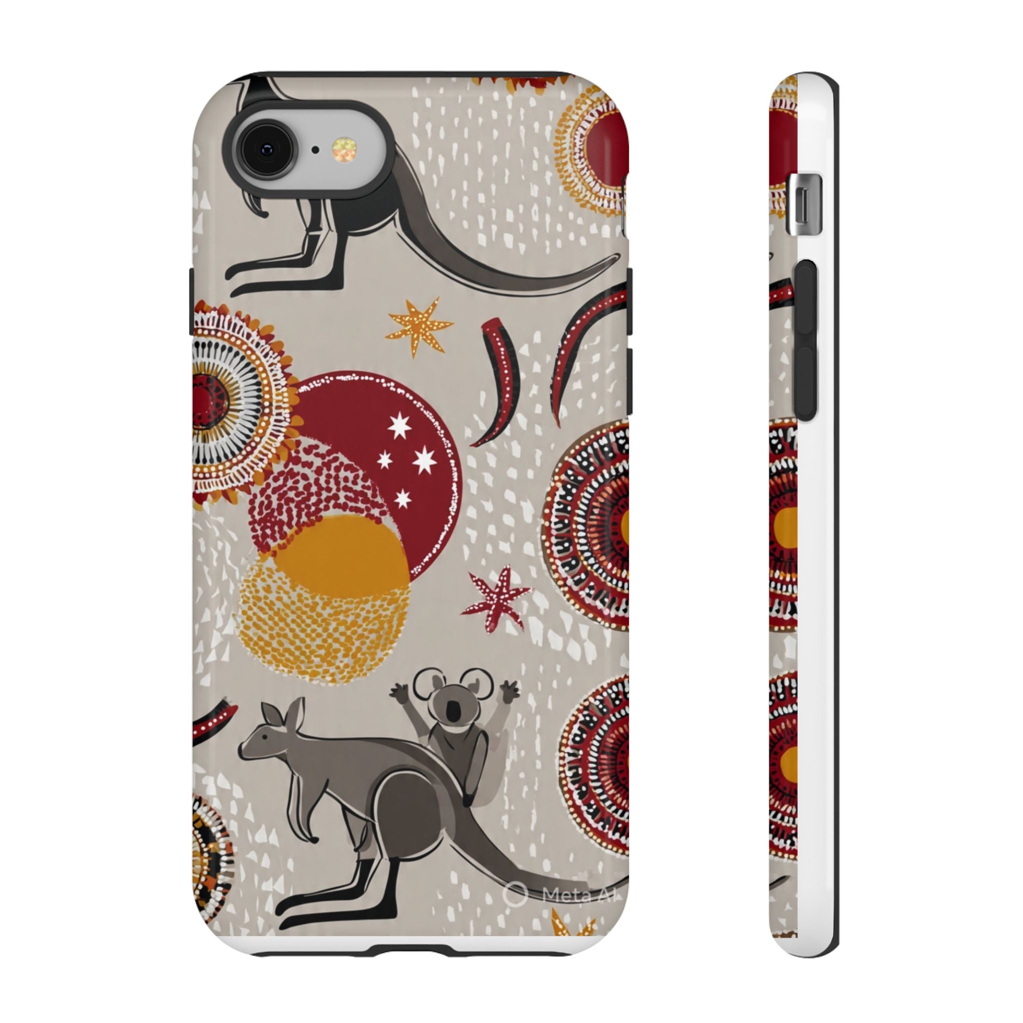 Kangaroo & Koala Aboriginal Dot Art Phone Case – Protective Tough Case