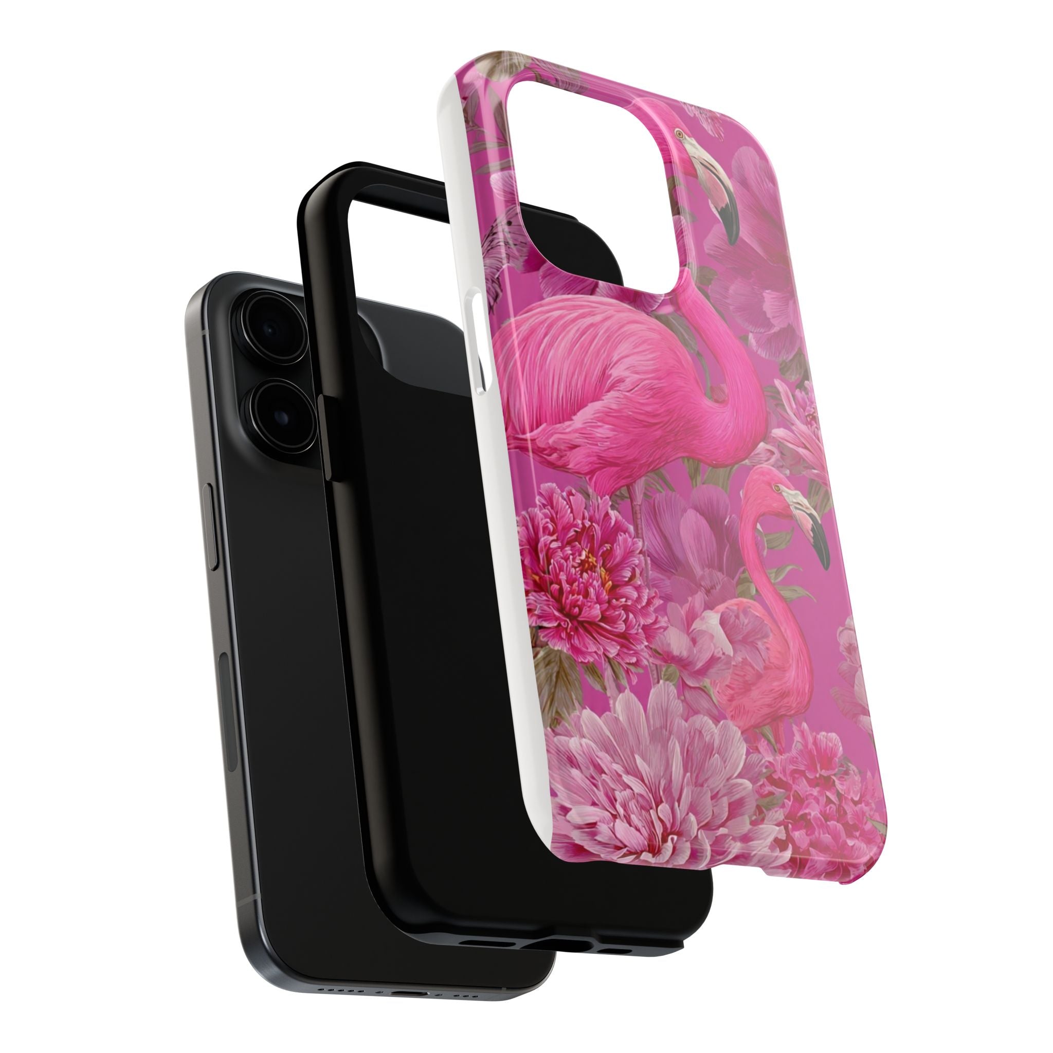 Pink Flamingo Floral Tough Phone Case — Protective iPhone Cover