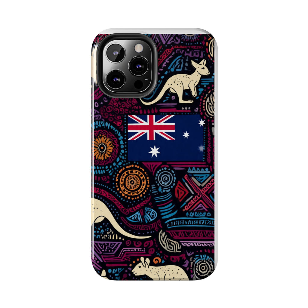 Australian Kangaroo Indigenous Pattern Phone Case — Tough Protective Cover