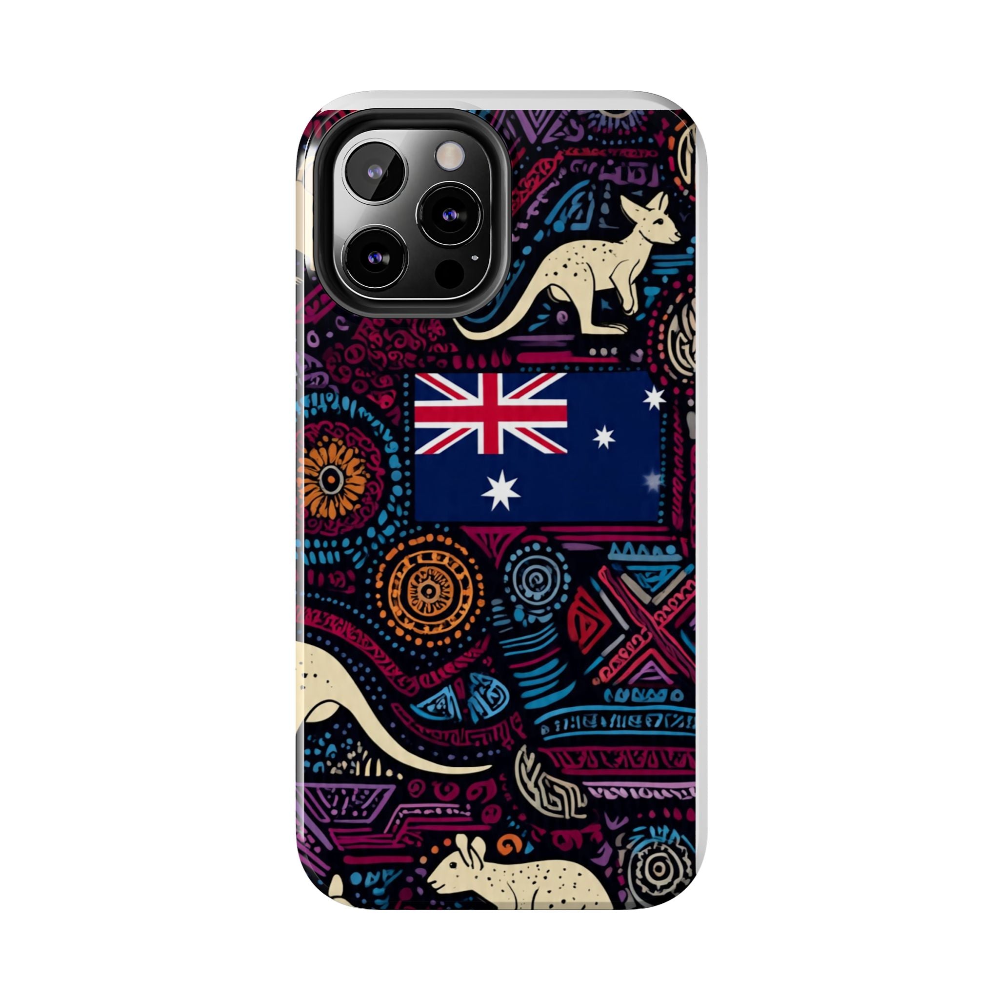 Australian Kangaroo Indigenous Pattern Phone Case — Tough Protective Cover