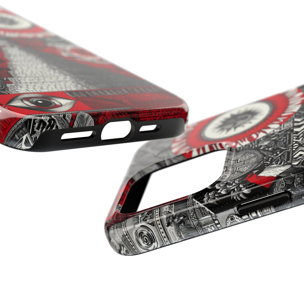Tough Phone Case — Red Inca Pyramid Collage (Sun & Raven)